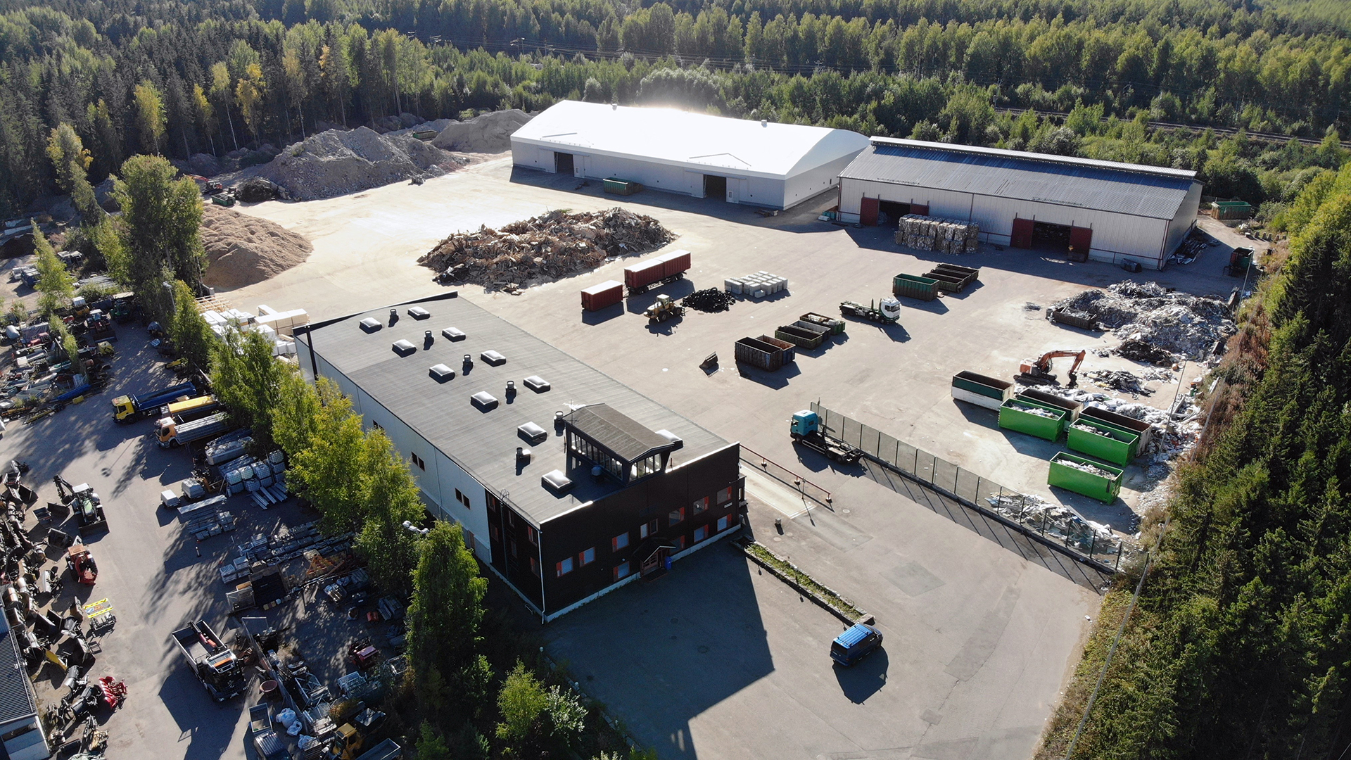 Hyvinkään kiertotalouskeskittymä ilmasta kuvattuna.